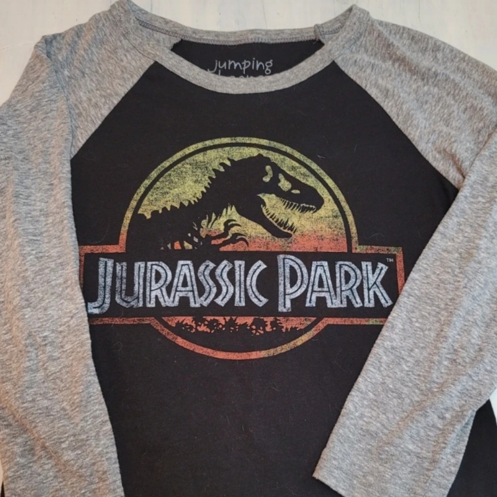 Boys Size 7 JURASSIC PARK 3/4 Sleeve Shirt
